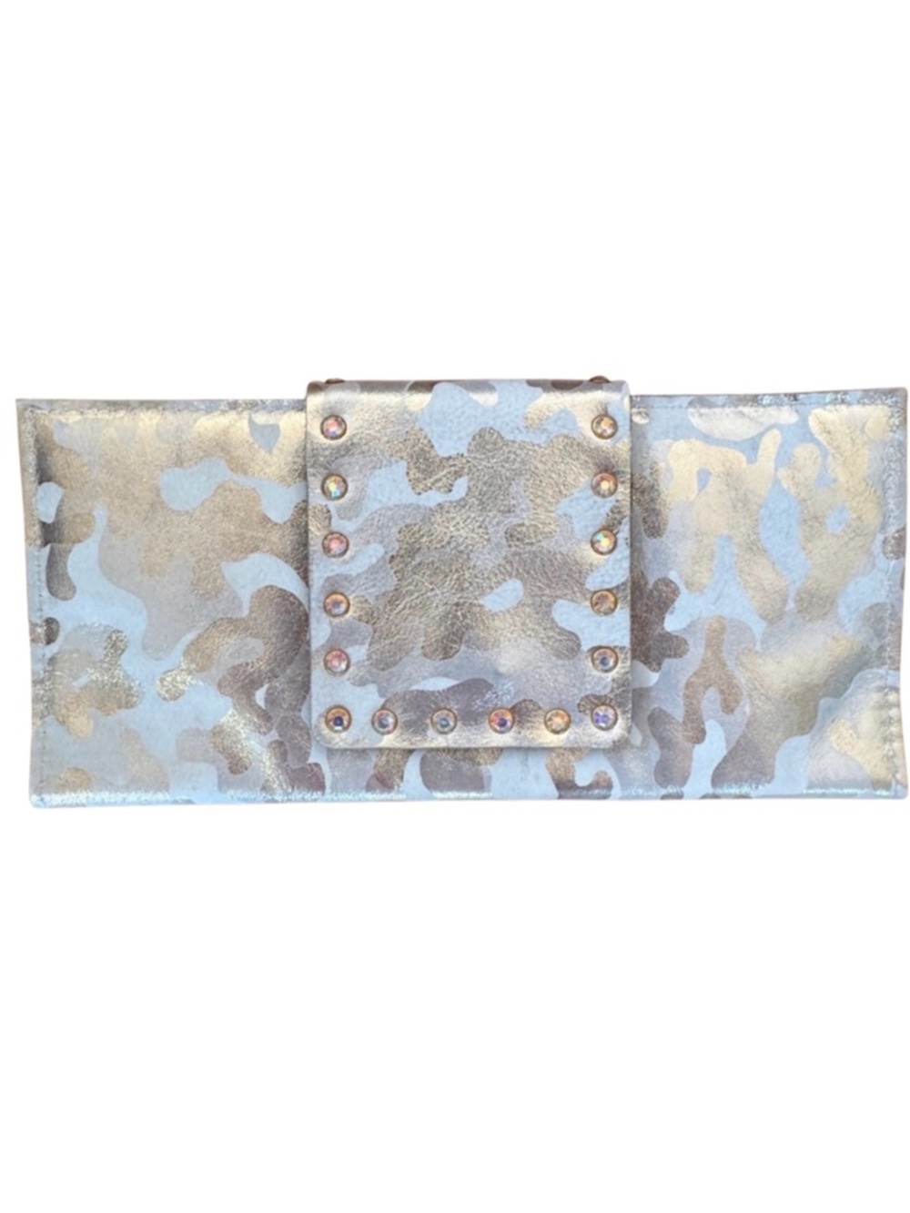 Keep It Gypsy Camo Metallic Leather Wallet Clutch NWOT Western Boho